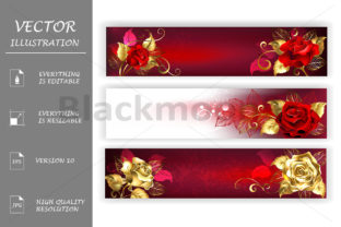 Download Horizontal Banners with Jewelry Roses - Premium Resources