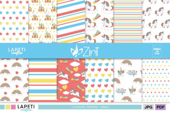 Download Unicorn Digital Paper Pack for Crafting - Craft Collection
