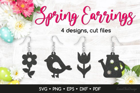 Download 4 Spring Earrings SVG for Crafters - Craft Collection