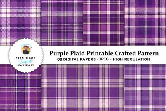 Download Purple Plaid Printable Crafted Patterns - Craft Collection