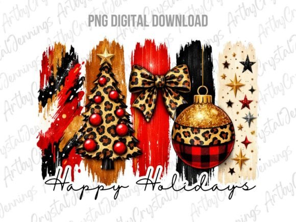 Download Happy Holidays Christmas Leopard PNG - Holidays Collection