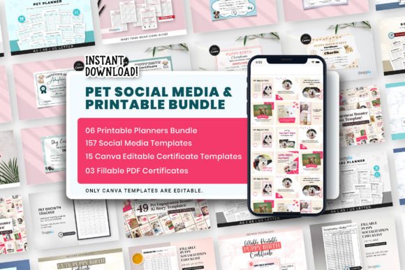 Download Pet Social Media &amp; Printable Bundle - Printable bundle Collection