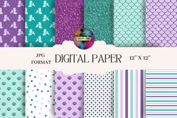 Download Mermaid Inspired Patterned Paper Pac - Patterned paper Collection