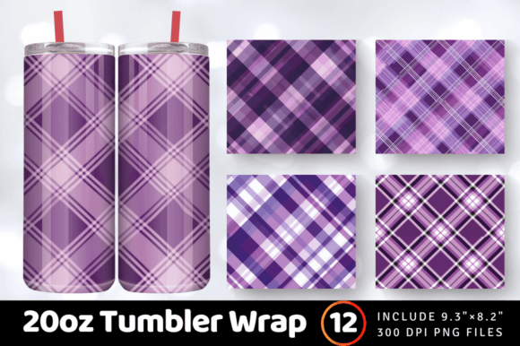 Download Purple Plaid Printable Crafted Tumbler W - Craft Collection