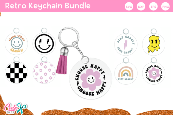 Download Retro Keychain SVG Bundle for Crafters - Craft Collection