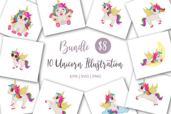 Download Unicorn Illustration Bundle - Unicorn illustration Collection