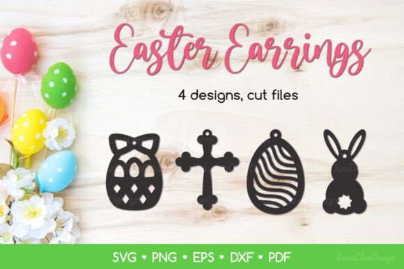 Download 4 Easter Earrings SVG for Crafters - Craft Collection